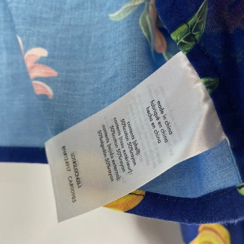WeWoreWhat Blue Tropical Fruit Wrap Swim Coverup